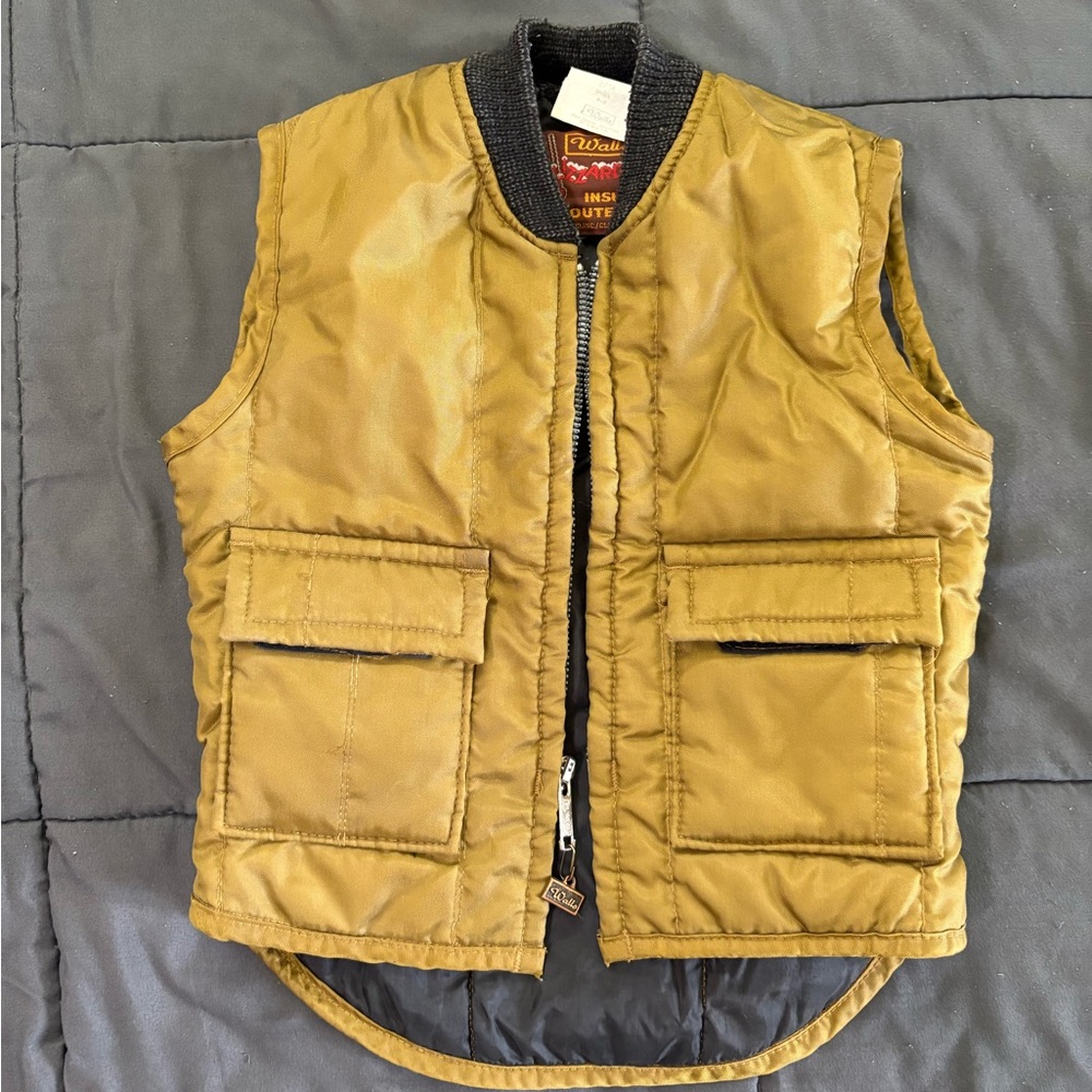 Vintage Walls Boys Quilted Utility Vest in Mustard